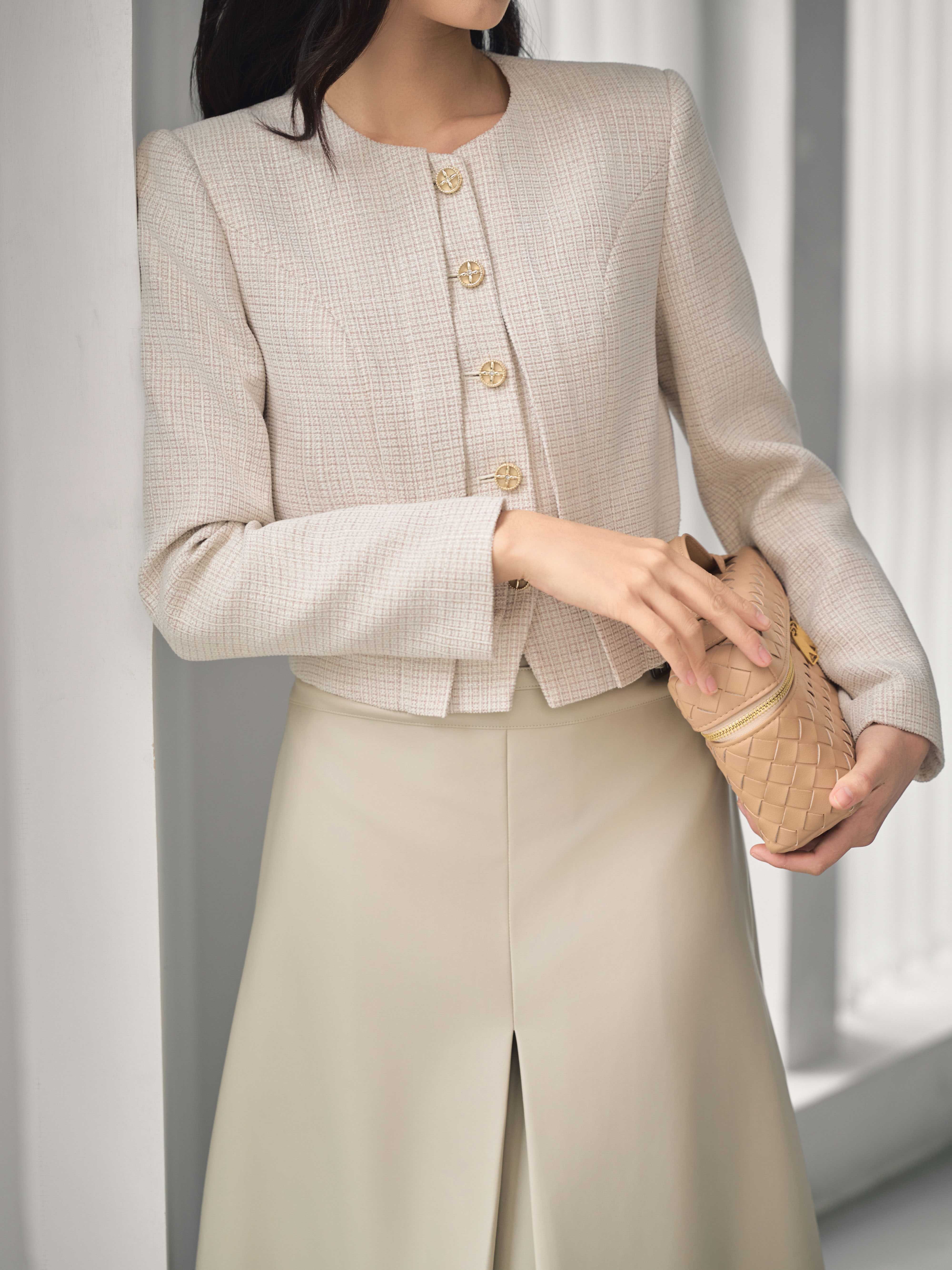 Áo vest không cổ 1 hàng cúc